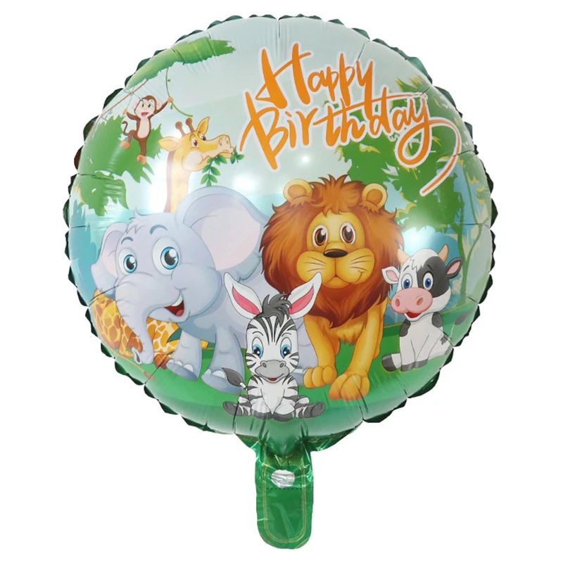 بادکنک فویلی لاکی بالونز مدل happy birthday طرح جنگل حیوانات