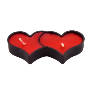 شمع طرح قلب دوتایی